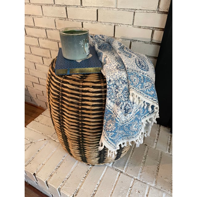 Black Weave Ottoman or Footstool From Pier 1 For Sale In Naples, FL - Image 6 of 11