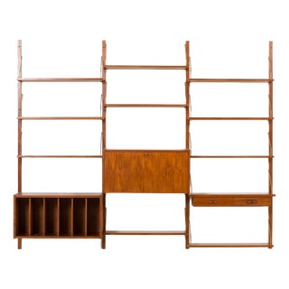 PS System Shelving Unit with Vinyl Records Cabinet from Preben Sorensen, Randers, Denmark, 1960s For Sale
