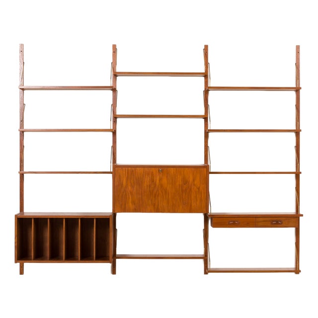 PS System Shelving Unit with Vinyl Records Cabinet from Preben Sorensen, Randers, Denmark, 1960s For Sale