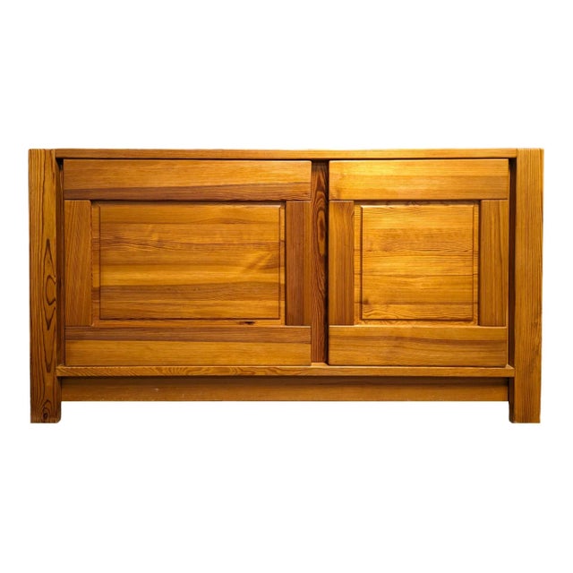 Wood Low Buffet TV Cabinet in Fir For Sale - Image 7 of 7
