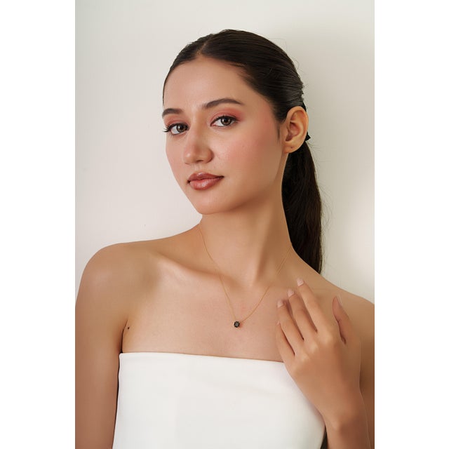 1.82 Carat Natural Black Diamond Solitaire Pendant Necklace in 18k Yellow Gold For Sale - Image 9 of 14