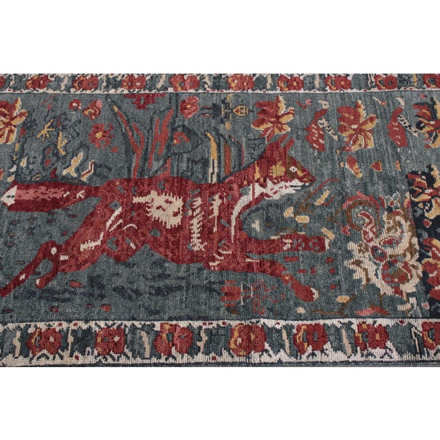 Rug & Kilim Handknotted Jumping Fox Rug, 3'x5' For Sale - Image 4 of 6