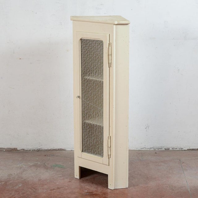 Small Vintage Corner Display Cabinet For Sale - Image 3 of 11