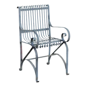 Antique Wrought Iron Scroll Garden Armchair