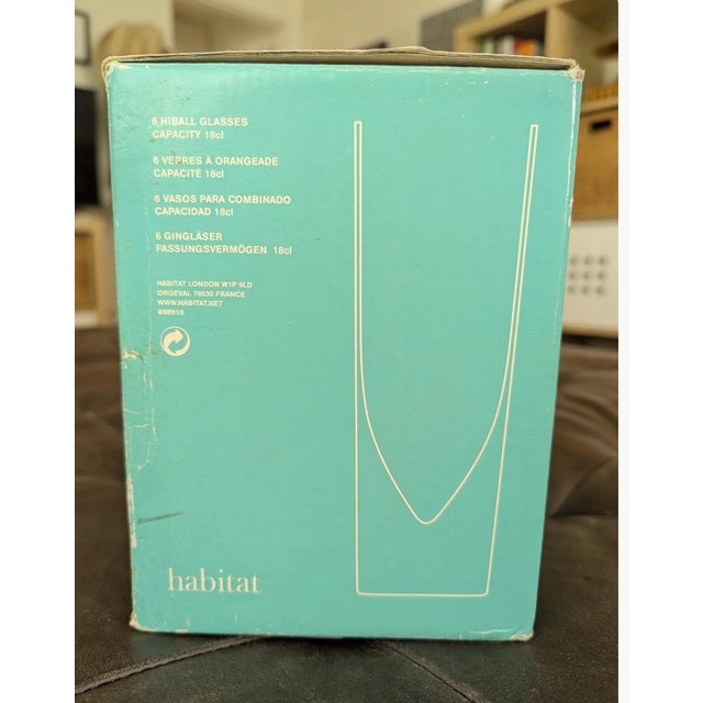 2000 - 2009 Rare Vintage Habitat Bullet Highball Glasses 6oz. (Original Box) For Sale - Image 5 of 8