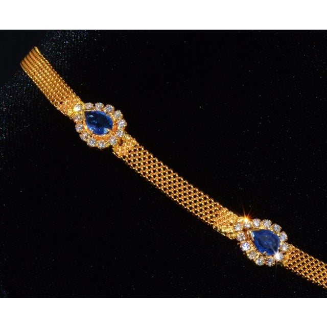 Early 21st Century Certified Natural 19.3CTS VVS F Diamond Sapphire 18K Solid Gold Pendant Brooch Necklace For Sale - Image 5 of 9