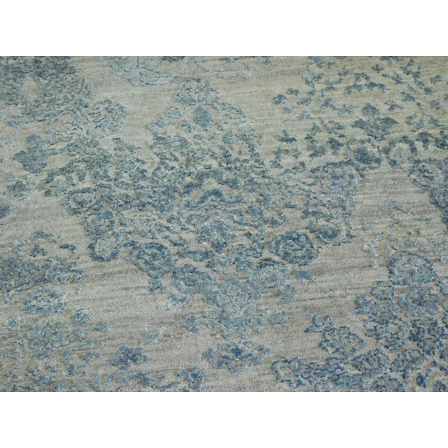 2010s Custom Made Indian Handknotted Wool and Silk Rug - 8'2"x 10'4" For Sale - Image 5 of 12