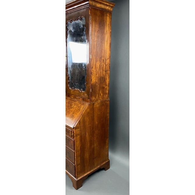 18th Century George II English Walnut Secretary Bookcase For Sale - Image 10 of 11