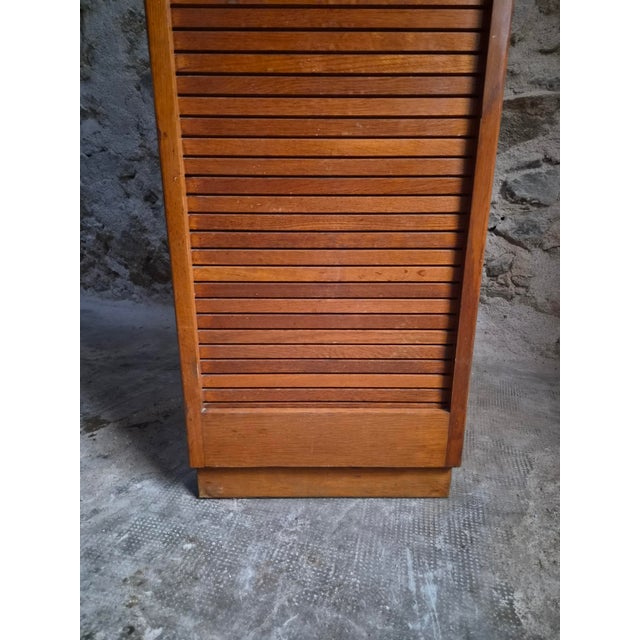 Vintage Oak Roll Top Cabinet, France, 1960s For Sale - Image 14 of 18