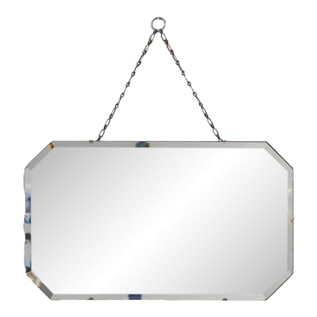 1930s French Art Deco Rectangular Beveled Mirror For Sale