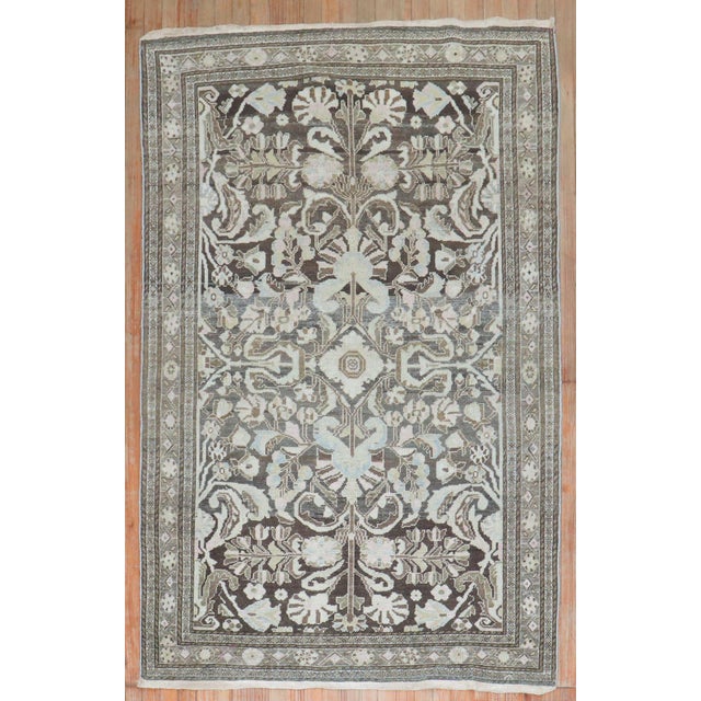 Persian Early 20th Century Zabihi Collection Brown Persian Malayer Rug - 4'5" x 6'5" For Sale - Image 3 of 10