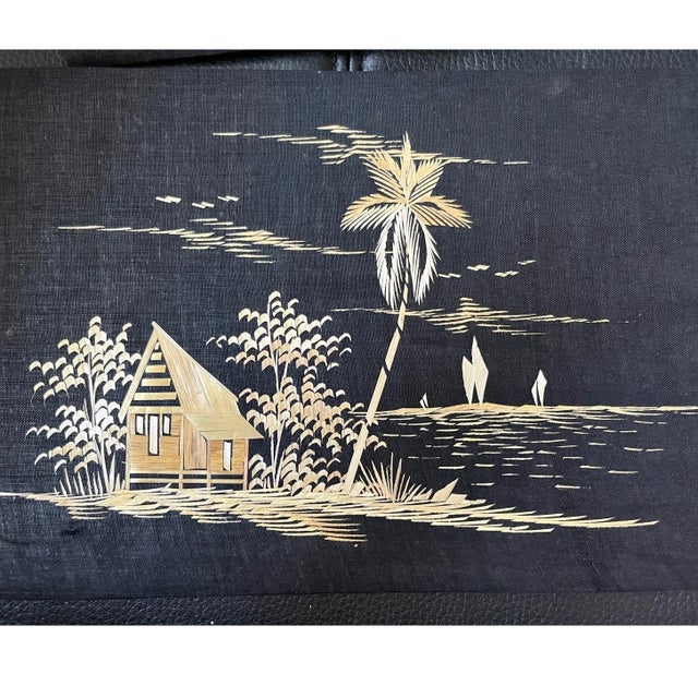 Vintage Indonesian Wheat Straw Art Panels - Mid Century Balinese Folk Art 15" - Set of 10 For Sale - Image 9 of 11
