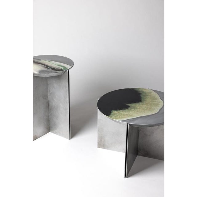 H7 Hand Decorated Metal and Aluminium Side Table by Studio Nyx For Sale - Image 12 of 18