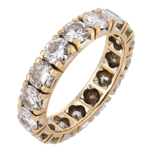 Vintage 3.50 Carat Diamond 18k White Gold Eternity Band, Size 5.5