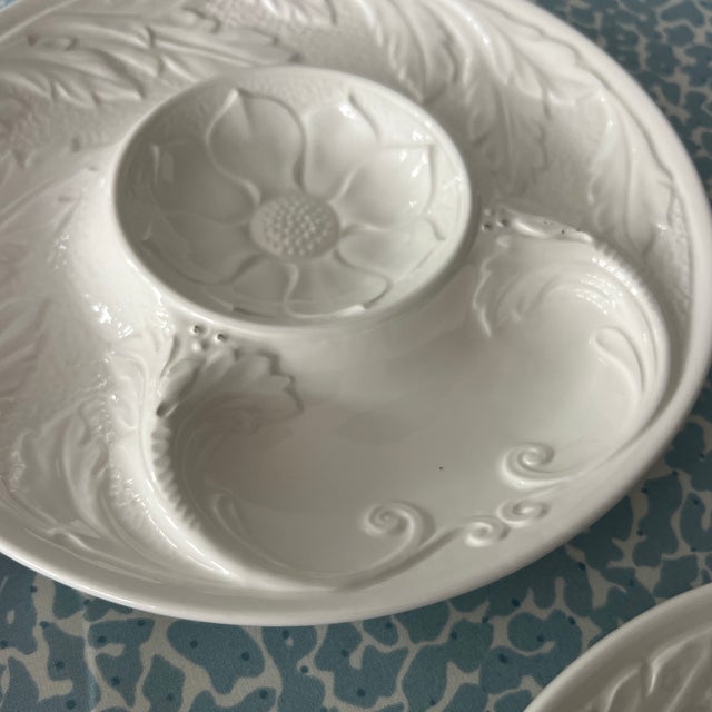 Vintage French White Ceramic Artichoke Plates - Set of 4 For Sale In New York - Image 6 of 9