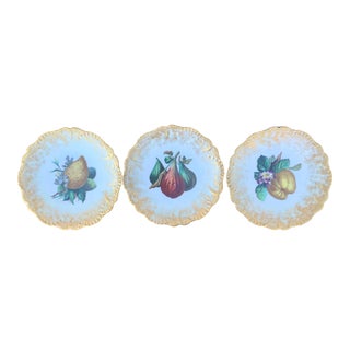 Antique Laviolette Limoges France Hand Painted Porcelain Plates- Set of 3 For Sale