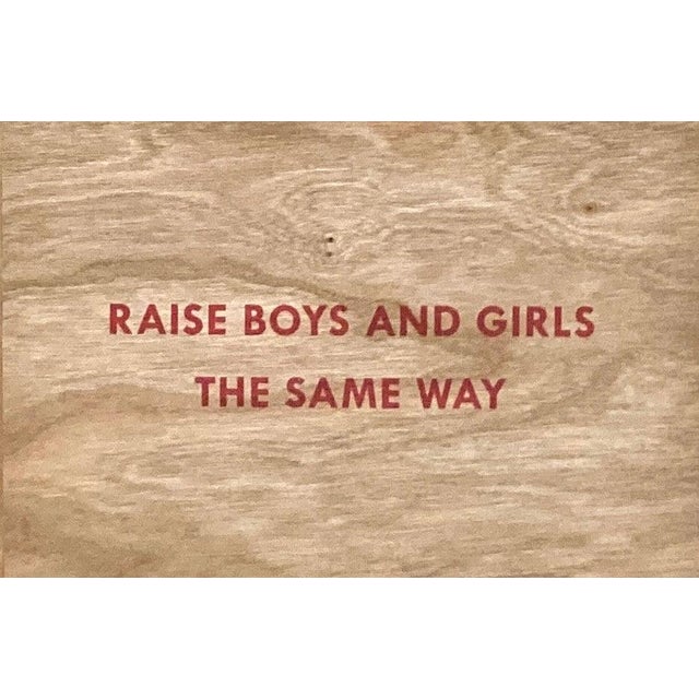 Jenny Holzer, Truisms 'Raise Boys and Girls the Same Way', 1977-1979 Mixed media on wood Unframed 10.2 x 15.2 cm (4 x 6...