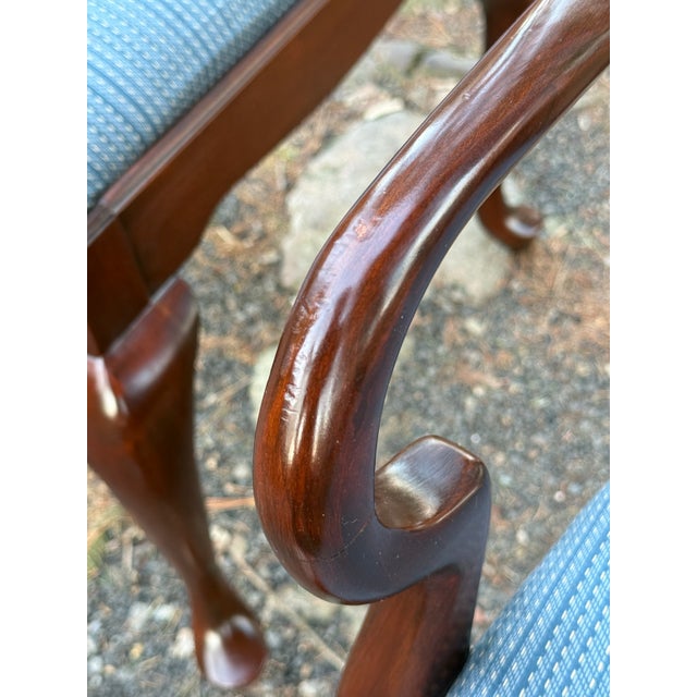 Late 20th Century Solid Cherry Queen Anne Dining Chairs - Set of 6 For Sale - Image 10 of 12