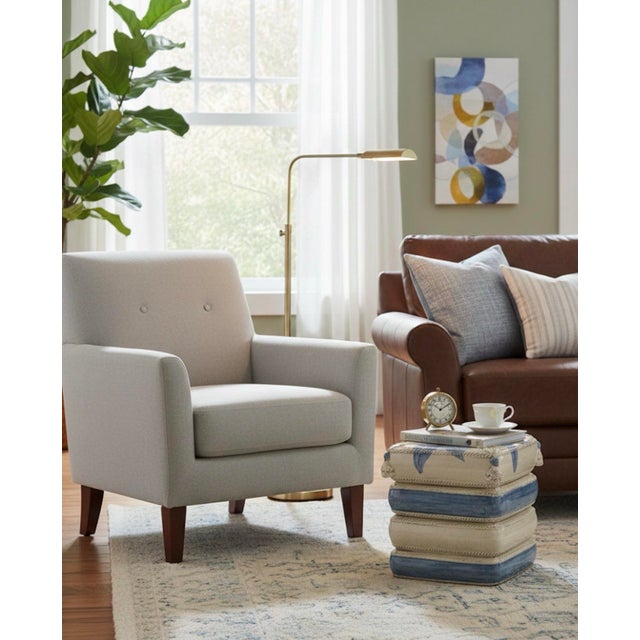 Italian Ceramic Stacked "Pillow" Garden Stool – Blue Lily For Sale - Image 10 of 10