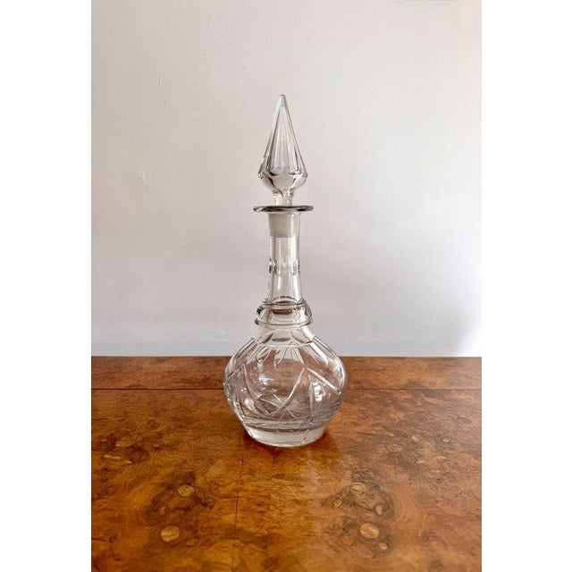Antique Victorian Glass Decanter, 1880 For Sale - Image 3 of 4