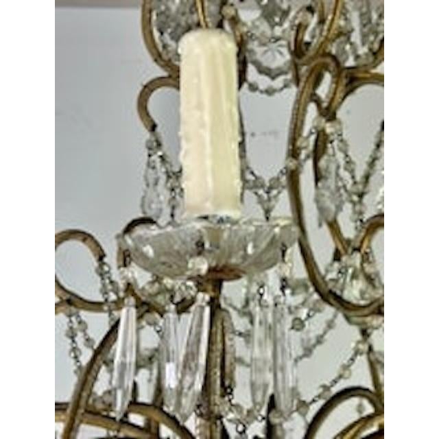 Monumental Italian Crystal Beaded Chandelier C. 1930's For Sale In Los Angeles - Image 6 of 11