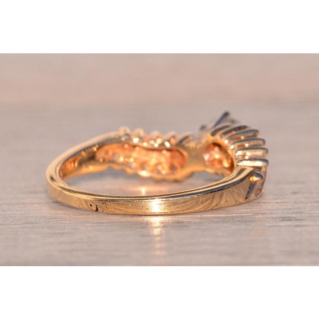 1980s The 135th Avenue: Vintage Natural Diamond Engagement Ring in Yellow Gold For Sale - Image 5 of 9