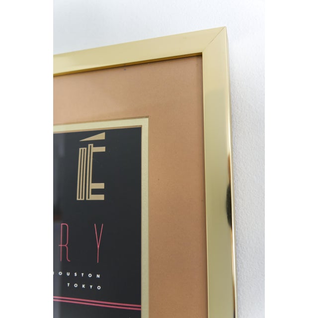 1980s Art Deco Style Framed Erte Circle Gallery Poster With Woman and