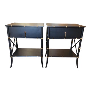 Pair of Vintage Black Nightstands For Sale