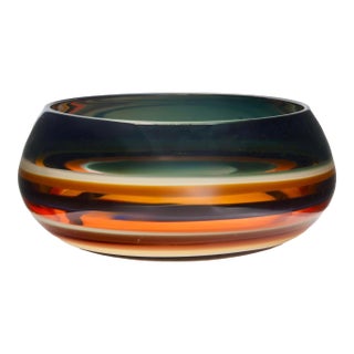 Signed Caleb Siemon Art Glass Bowl For Sale