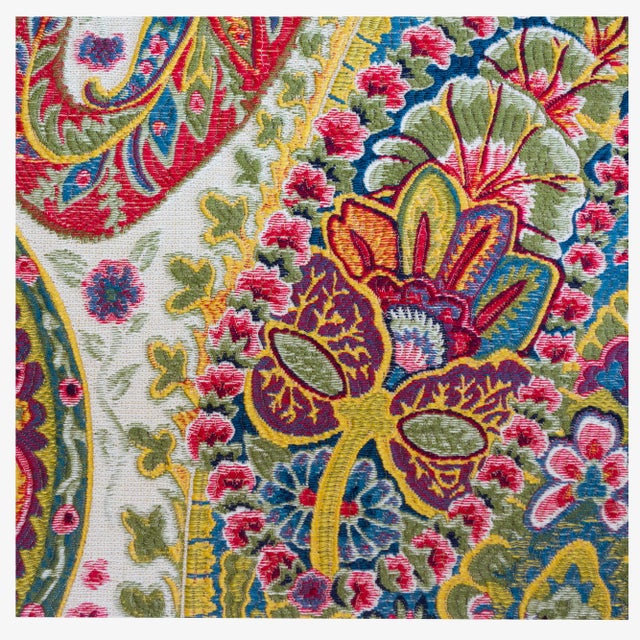 White Knoll Armless Saarinen Plastic-Back Side Chair in Paisley For Sale - Image 8 of 9