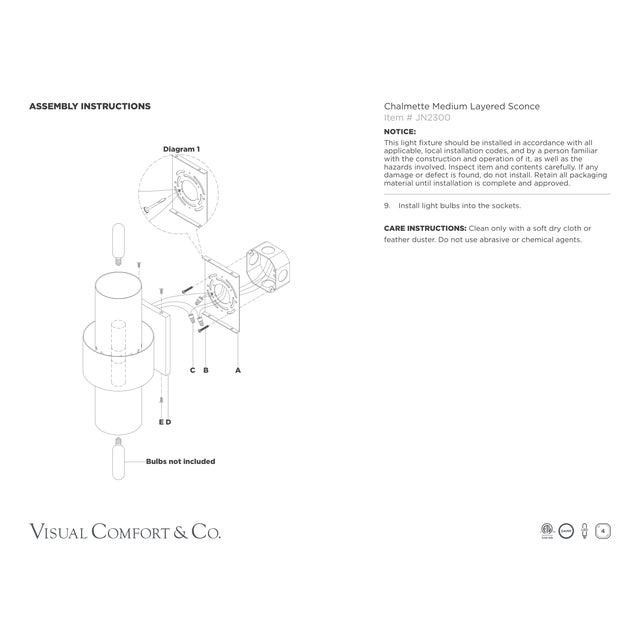 Julie Neill for Visual Comfort Signature Chalmette Medium Layered Sconce in Plaster White For Sale In Houston - Image 6 of 6