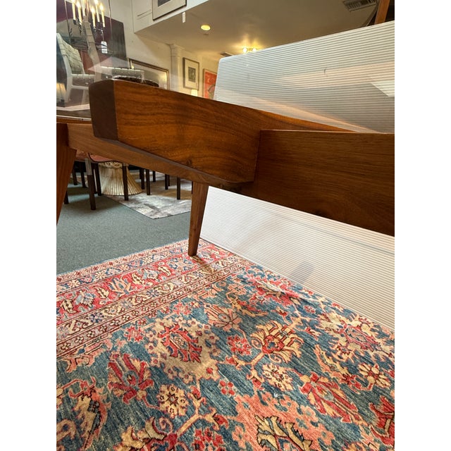 Organic Modernism Walnut Wood + Glass Dining Table For Sale - Image 10 of 12