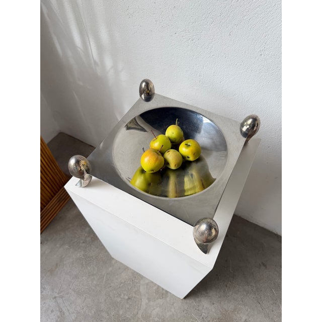 Vintage Silver-Plated Metal Fruit Bowl, 1970s For Sale - Image 9 of 18