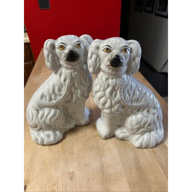 Pair of Antique Decorated Staffordshire Dogs, Circa 1860's For Sale - Image 10 of 15