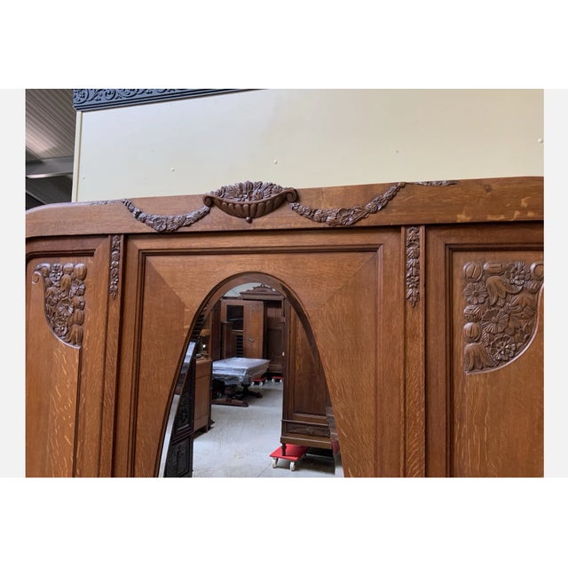 Brown Antique Art Deco Linen Cupboard, 1932 For Sale - Image 8 of 10