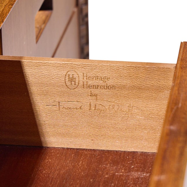 Frank Lloyd Wright for Henredon Taliesin Mid Century 10 Drawer Mahogany Lowboy Dresser For Sale - Image 12 of 12