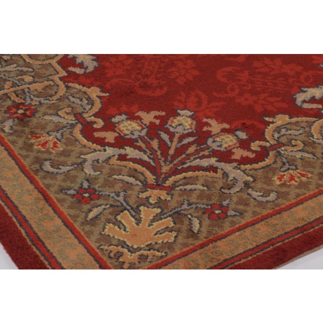 Art Deco Antique Dutch Art Deco Rug, Rich Red With Floral Damask - Rug & Kilim For Sale - Image 3 of 10
