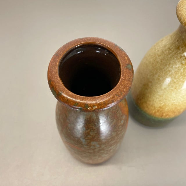 German Multi-Color Pottery Fat Lava Vases from Scheurich, 1970s, Set of 2 For Sale - Image 13 of 18