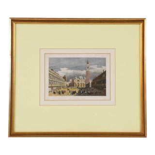 Late 19th Century Antique Framed Hand-Colored "St. Mark's Place" Engraved by j.a. Carter For Sale
