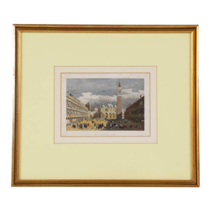 Late 19th Century Antique Framed Hand-Colored "St. Mark's Place" Engraved by j.a. Carter