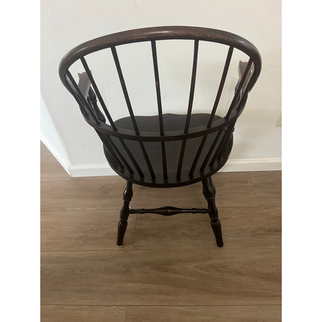 19th Century Wood Spindle Sac Back Windsor Farmhouse Armchair For Sale In Phoenix - Image 6 of 12