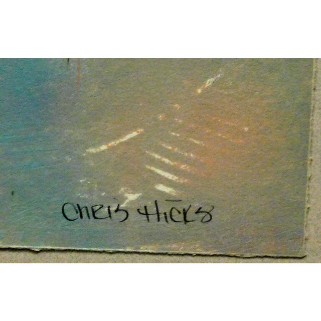 Postmodern 1980s Chris Hicks "Interaction"Hand Signed Fine Art Original Mixed Media Monoprint Obo, Framed For Sale - Image 3 of 4