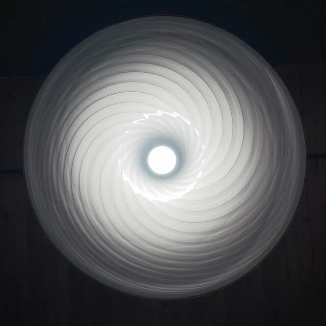 1970s Swirl Murano Glass Pendant Lamp from Vetri Murano, Italy, 1970s For Sale - Image 5 of 13