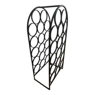 1960s Arthur Umanoff for Shaver Howard 17-Bottle Wrought Iron Wine Rack For Sale