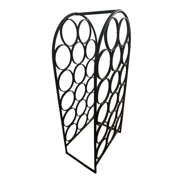 1960s Arthur Umanoff for Shaver Howard 17-Bottle Wrought Iron Wine Rack For Sale