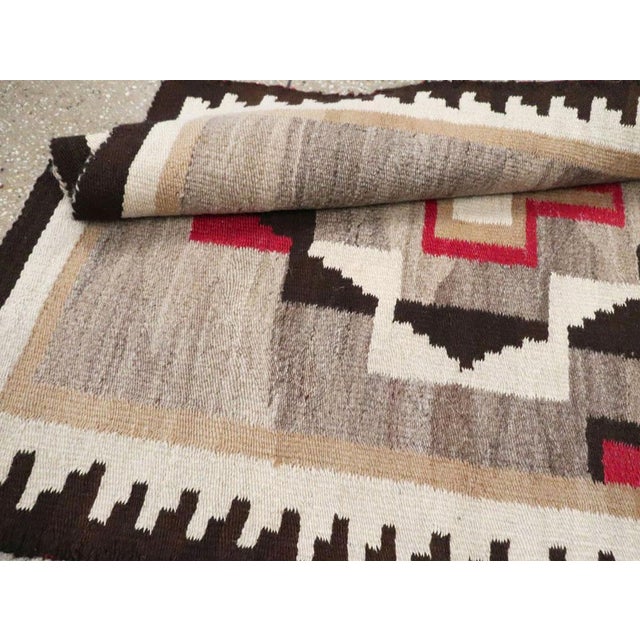 Galerie Shabab Collection Tribal Mid-20th Century Handmade American Flatweave Navajo Throw Rug For Sale - Image 10 of 10