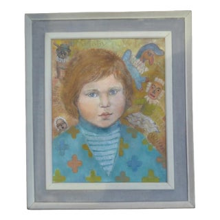 Molly Rice ARCA, Impressionist Portrait of a Girl, 1970s, Oil Painting For Sale