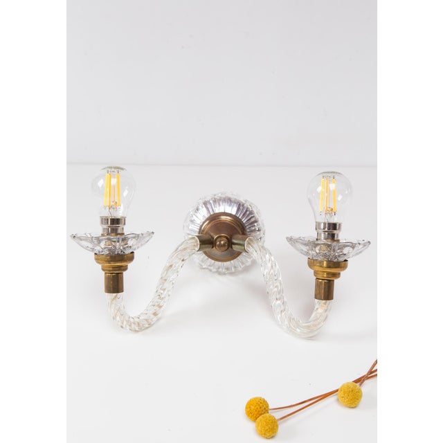 French Wall Sconce in Crystal and Brass, 1950s For Sale - Image 6 of 7