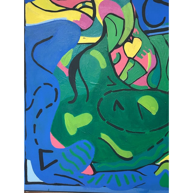 This is a fantastic large original Mid-Century oil on canvas by listed New York artist Dr. Patricia Hermine Sloane...
