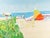 An oil on canvas painting of a beach by the Canadian-American artist Sidney Smiley (1912–2002). This painting depicts a...